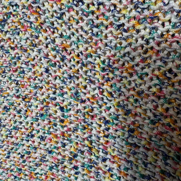 Zara Knit Women’s Rainbow Color Fleck Sweater V-Neck Medium‎ - Picture 3 of 8